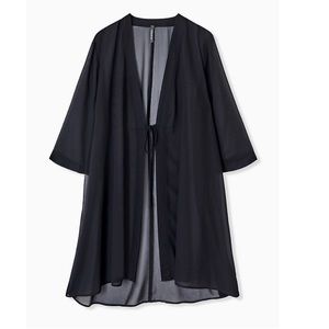 Torrid Chiffon Tie Front Kimono Swim Cover-Up 3/4
